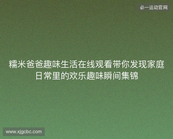 糯米爸爸趣味生活在线观看带你发现家庭日常里的欢乐趣味瞬间集锦
